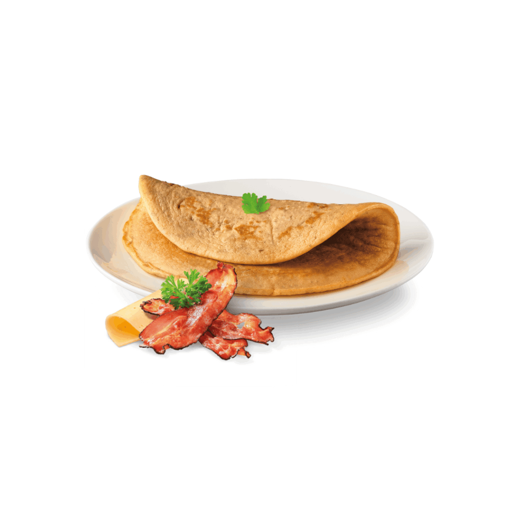 Crêpe gusto bacon e formaggio